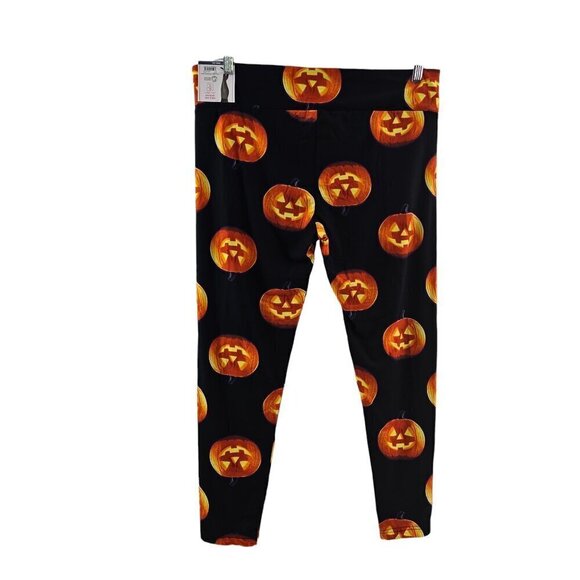 No Boundaries Halloween Jack O Lantern Sueded Ankle Leggings – Small or XXXL - Picture 9 of 16